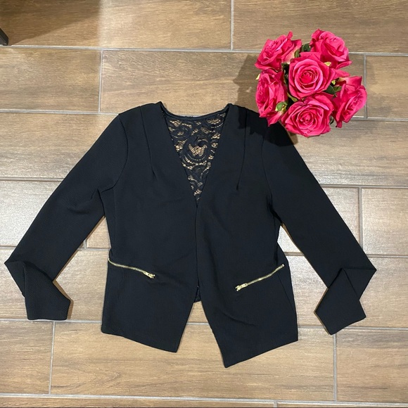 Material Girl Blazer w/Zippers & Lace Back🌹 - Picture 6 of 10